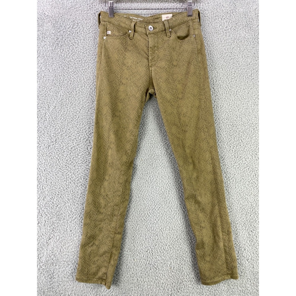 Adriano Goldschmied AG Pants Women's 26 Green The Prima Ankle Cigarette Slim USA